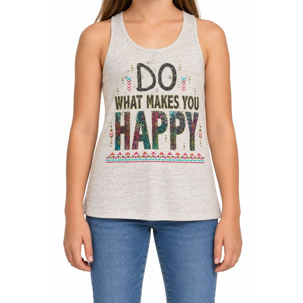 🔥5 for $30🔥 Beautees Girls’ “Do What Makes You Happy” Tank Top | Size M